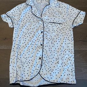 silk polkadot pj top